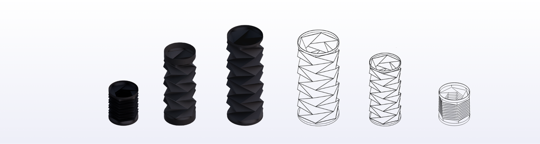 Plusieurs soufflets de protection - plan 3D au prototype
