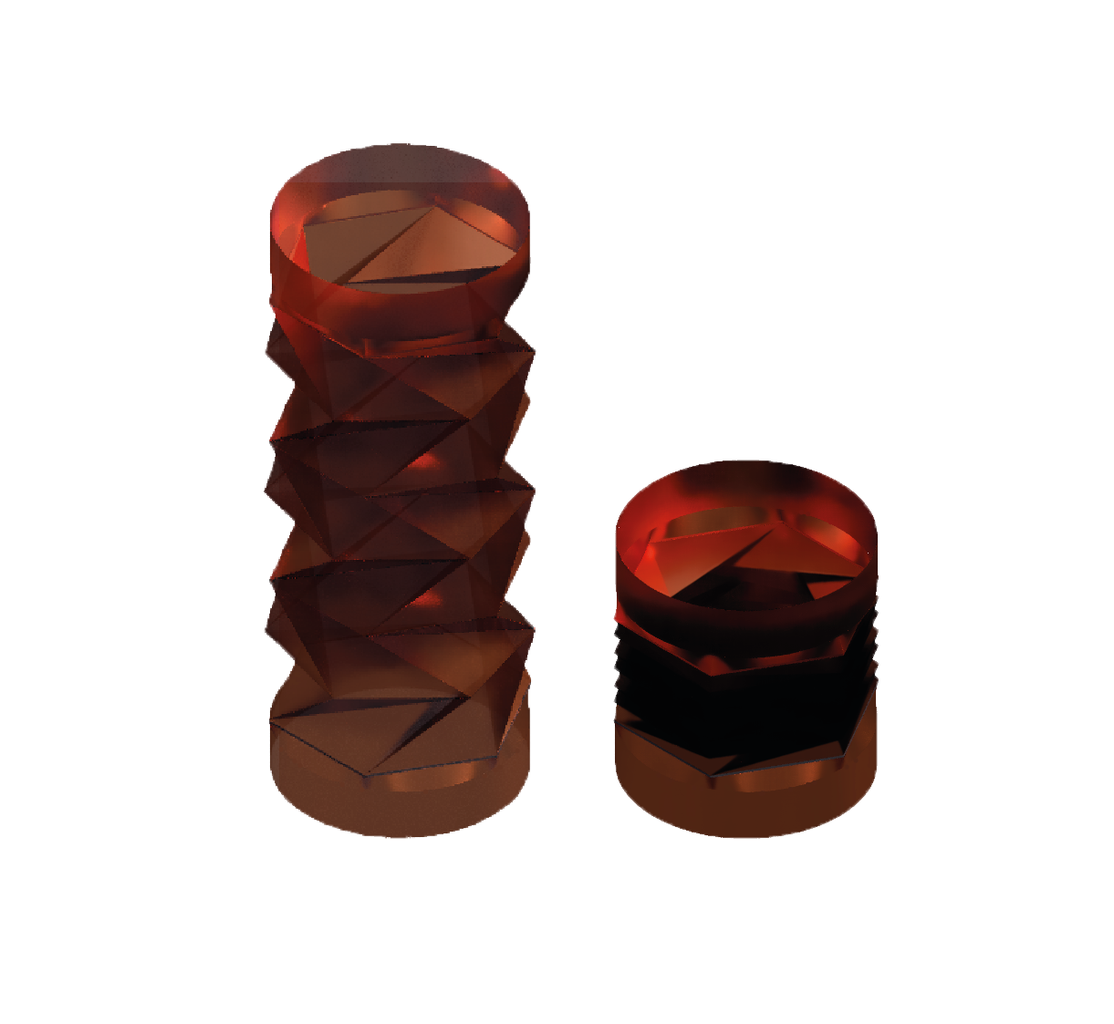 Deux soufflets de protections eclore en Kapton déployé et rétracté