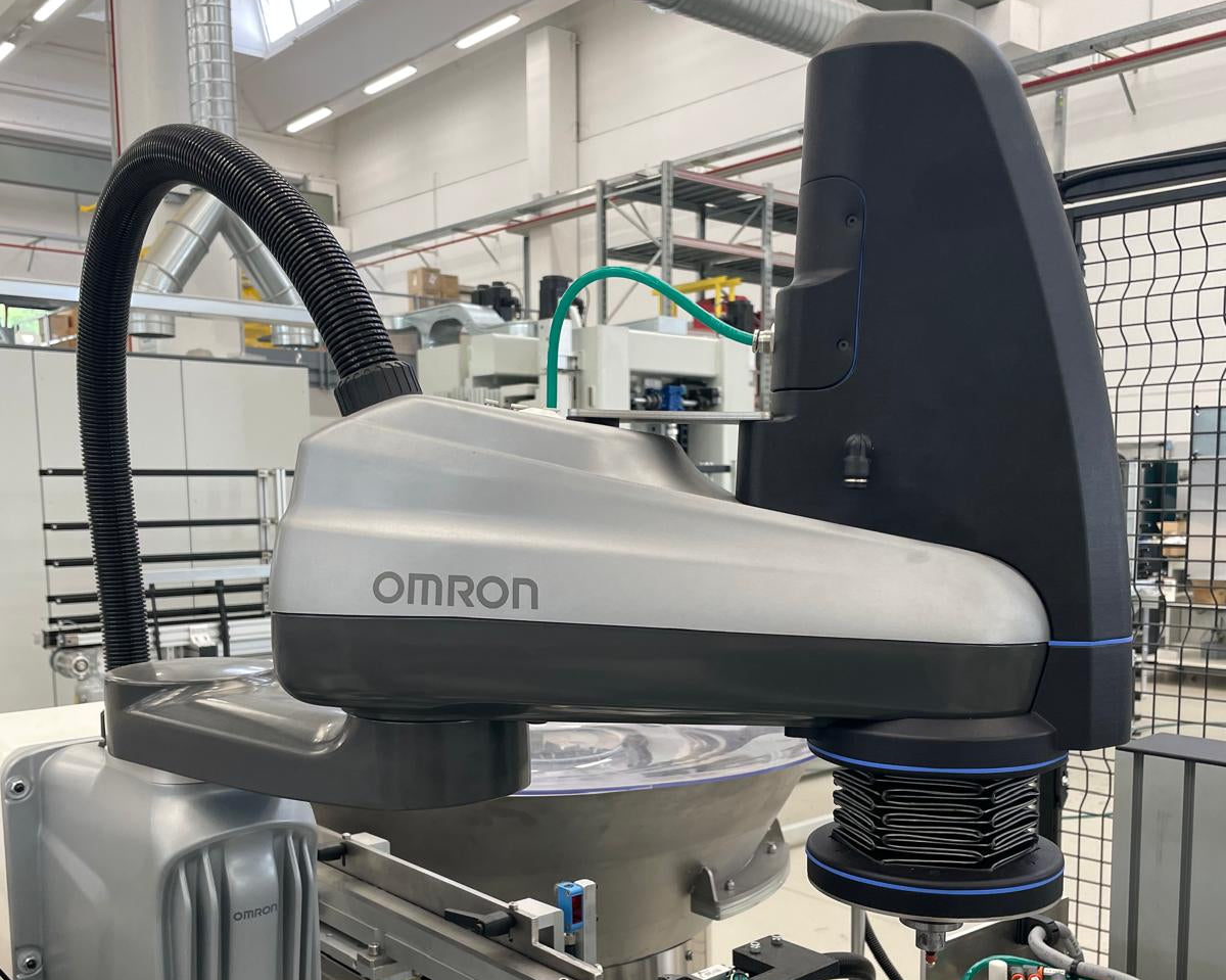 Robot SCARA OMRON soufflet de protection Eclore  dans un environement industrielle